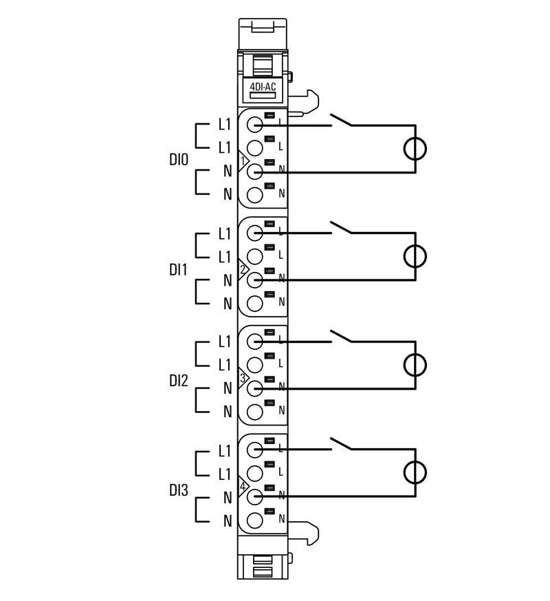 UR20-4DI-2W-230V-AC - 1550070000