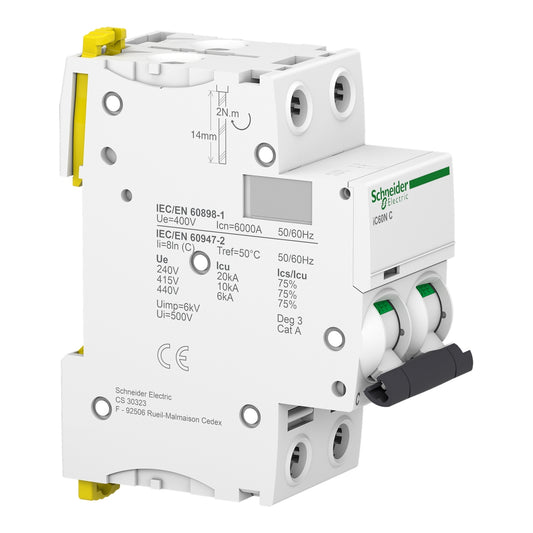 Interruptor Termomagnético Acti9 iC60N 2P 2A Curva C