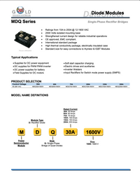 Pack de 2 Módulos Puente Rectificador Monofásico 1 Pieza Tipo A MDQ75A1600V