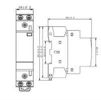 Contactor modular 230Vac/DC 20A, 4KW AC1, 1NA+1NC - 03010206845CH