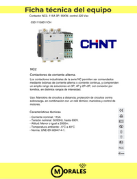 Contactor CHINT NC2-115 – 115 A, 3P, 55 kW (AC-3/380 V), bobina 220 V AC