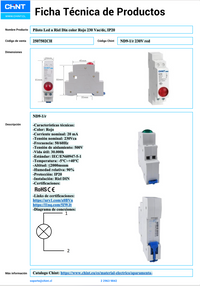 Piloto LED Montaje Riel DIN CHINT ND9‑1/R Rojo 230 VAC/DC 20 mA – Código 2507502CH
