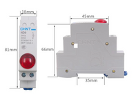 Piloto LED Montaje Riel DIN CHINT ND9‑1/R Rojo 230 VAC/DC 20 mA – Código 2507502CH