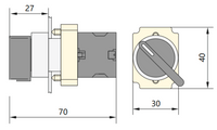 Selector Manilla Larga Metálico CHINT NP2‑BJ21 2 Posiciones (0‑1) 1 NA – Código 2508101CH