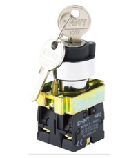 Selector con llave metálico CHINT NP2‑BG25 2 Posiciones (0‑1) 1 NA+1 NC – Código 2508103CH