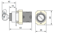 Selector con llave metálico CHINT NP2‑BG25 2 Posiciones (0‑1) 1 NA+1 NC – Código 2508103CH