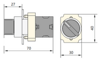 Selector Metálico Manilla Corta CHINT NP2‑BD33 3 Posiciones (1‑0‑2) 2 NA – Código 2508122CH