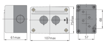 Caja PVC Autoextinguible CHINT NPH1‑20 IP65 2 Perforaciones Ø22 mm – Código 2510002CH