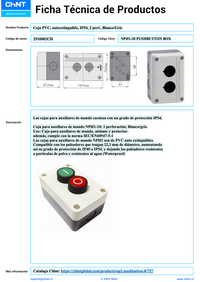Caja PVC Autoextinguible CHINT NPH1‑20 IP65 2 Perforaciones Ø22 mm – Código 2510002CH
