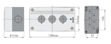 Caja PVC Autoextinguible CHINT NPH1‑30 IP65 3 Perforaciones Ø22 mm – Código 2510003CH