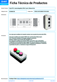Caja PVC Autoextinguible CHINT NPH1‑30 IP65 3 Perforaciones Ø22 mm – Código 2510003CH