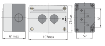 Caja PVC Autoextinguible CHINT NPH1‑20J IP65 2 Perforaciones Ø22 mm – Código 2510002CH