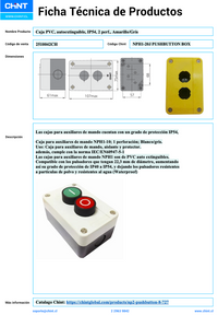 Caja PVC Autoextinguible CHINT NPH1‑20J IP65 2 Perforaciones Ø22 mm – Código 2510002CH