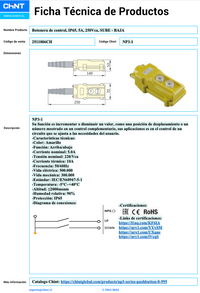Botonera Colgante Metálica/Plástica CHINT NP3‑1 (SUBE‑BAJA) IP65 5 A 250 VAC – Código 2511006CH