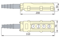 Botonera Colgante CHINT NP3‑2 (SUBE‑BAJA‑DER‑IZQ) IP65 4 A 220 VAC – Código 2511008CH