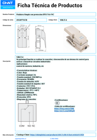 Pedalera Simple CHINT YBLT‑4 IP31 1 NA+1 NC 3 A 220/380 VAC – Código 25120771CH