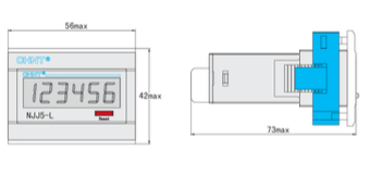 Horómetro Digital CHINT NJJ5‑L1E 56×42 mm, 99 999,9 h, Reset, 100‑240 Vac – Código 271133CH