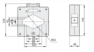 Transformador de Corriente CHINT BH‑0.66 100I 1000/5 A Clase 0.5 – Código 2901100CH