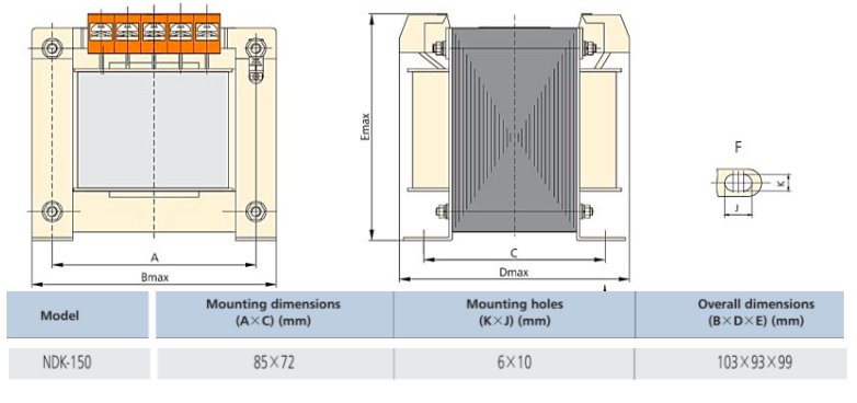 Transformador de Control CHINT NDK‑150VA 150 VA 230/400 VAC → 24 VAC – Código 29102015CH