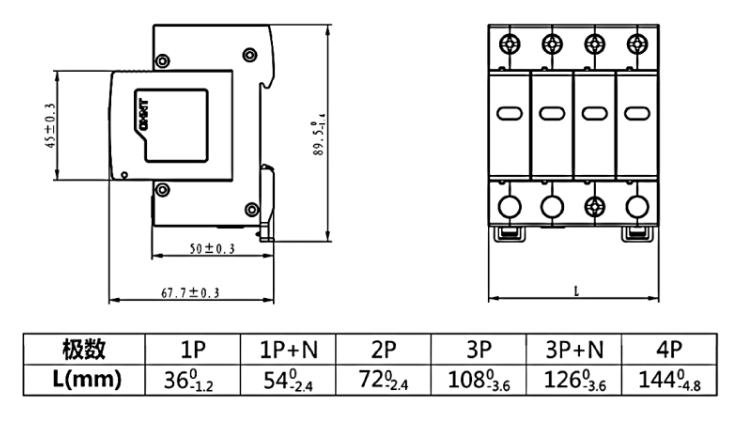 Supresor de Transiente CHINT NU6‑ⅡG 1P+N 385 VAC Imax 40 kA Indicador – Código 6105003CH