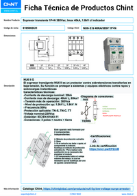 Supresor de Transiente CHINT NU6‑ⅡG 1P+N 385 VAC Imax 40 kA Indicador – Código 6105003CH