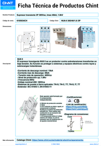 Supresor de Transiente CHINT NU6‑Ⅱ 3P 385 VAC Imax 40 kA Clase II – Código 6105034CH