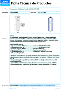 Condensador trifásico seco tipo botella CHINT NWC6 40 kVAr 400 V – Código 1502040400CH