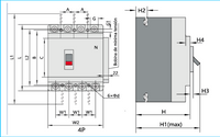 Interruptor MCCB CHINT NM1‑250S/4300 4 P 250 A 690 V 25 kA – Código 0721442125CH