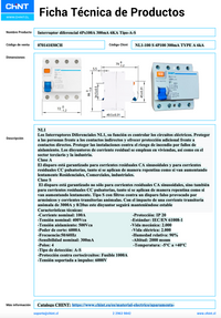 Interruptor Diferencial (RCCB) CHINT NL1 4P 100 A 300 mA Tipo A – Código 070141030CH