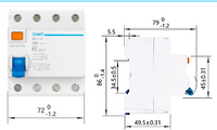 Interruptor Diferencial (RCCB) CHINT NL1 4P 100 A 300 mA Tipo A – Código 070141030CH