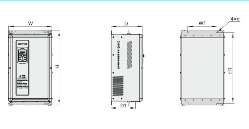 Variador de Frecuencia CHINT NVF2G-5.5/PS4 5,5 kW 13 A Trifásico 380 V con PID y Control Vectorial – Código 13085038CH
