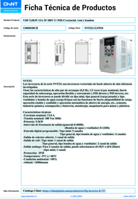 Variador de Frecuencia CHINT NVF2G-5.5/PS4 5,5 kW 13 A Trifásico 380 V con PID y Control Vectorial – Código 13085038CH