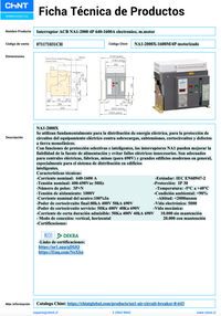 Interruptor en Caja Abierta CHINT NA1-2000X-1600M/4P 640–1600 A Electrónico Motorizado AC 220/230 V – Código 071171031CH