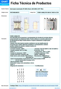 Interruptor Automático en Caja Moldeada CHINT NM8N-1600Q EM 4P 640–1600 A 415 V 70 kA Motorizado AC 230 V – Código 070274081600CH