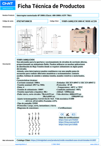 Interruptor Automático en Caja Moldeada CHINT NM8N-1600Q EM 4P 400–1000 A 415 V 70 kA Motorizado AC 230 V – Código 070274071000CH
