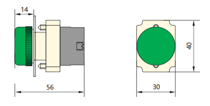 Piloto Metálico Directo CHINT NP2-BV64 Rojo Ø22 mm con LED 220 V – Código 2507102CH
