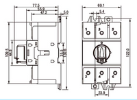 Seccionador a Riel DIN CHINT NF2-100/3DIR 100A 3 Polos Manilla Gris AC-23A 415V – Código 170830100CH