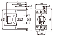 Seccionador a Panel CHINT NF2 3P 80A AC-23A 415V Manilla Roja/Amarilla – Código 170232080CH