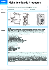 Seccionador a Riel DIN CHINT NF2 3P 80A AC-23A 415V Manilla Gris – Código 170830080CH