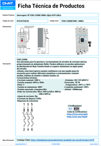 Interruptor de Caja Moldeada CHINT NM1-1250H 3P 1000A 65kA 415V – Código 072147310CH