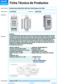 Partidor Suave CHINT NJR2-37ZX 37 kW 70 A 380 V con Bypass y Control 230 V – Código 11171070CH