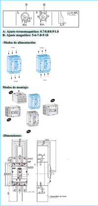 Interruptor Termomagnético CHINT NM8N-800H 3P 800A 415V 0.7–1In – Código 07023020800CH