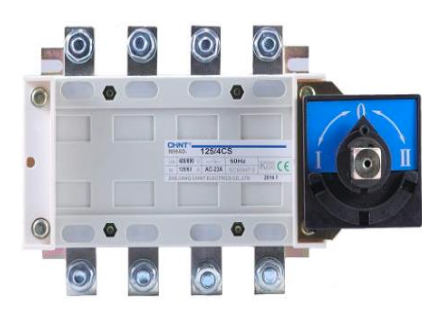 Conmutador Modificado CHINT NH40S-400/4CSW 4P 400A 1-0-2 con placa y mando a puerta – Código 1704430400CH