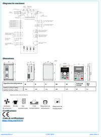 Variador de Frecuencia CHINT NVF2G-7,5/TS4 7,5 kW 17 A 3F 380 V con PID y Control Vectorial – Código 131010038CH