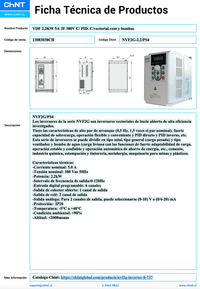 Variador de Frecuencia CHINT NVF2G-2.2/PS4 2,2 kW 5 A 3F 380 V con PID – Código 13083038CH