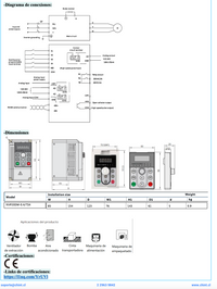 Variador de Frecuencia CHINT NVF300M-0.75/TS4 0,75 kW 1 HP 2,1 A 3F 380 V con PID – Código 131005138CH