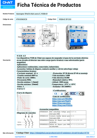 Interruptor Automático CHINT NXB-63 3P 63A 6kA Curva C – Código 070103063CH