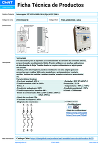 Interruptor Termomagnético MCCB Fijo NM1-630H 3P 630 A 50 kA – Código 072135363CH