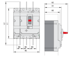 Interruptor Termomagnético MCCB NM8-400H 4P 315 A 100 kA – Código 072244231CH