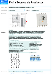 Interruptor Termomagnético MCCB NM8-630S 4P 350 A 50 kA – Código 072245235CH